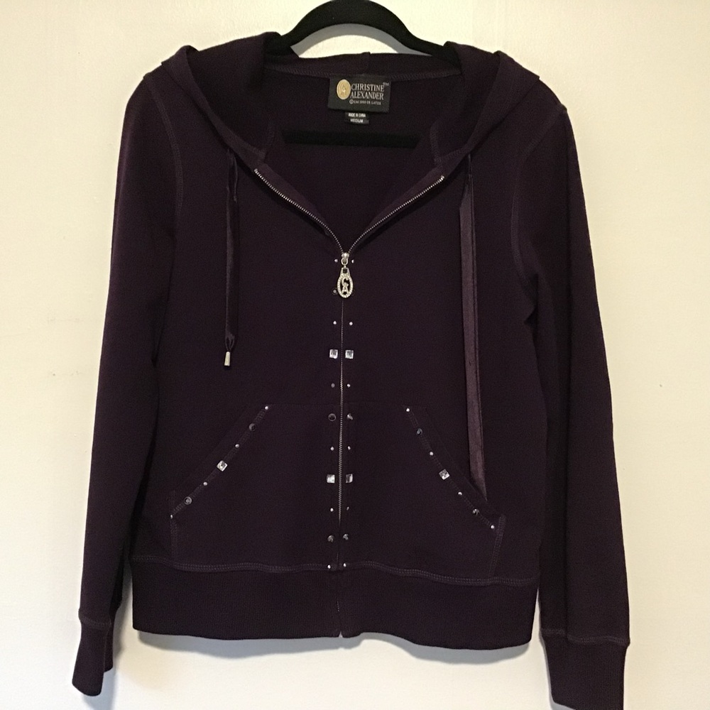 Christine Alexander Dark Purple Hooded Sweatshirt